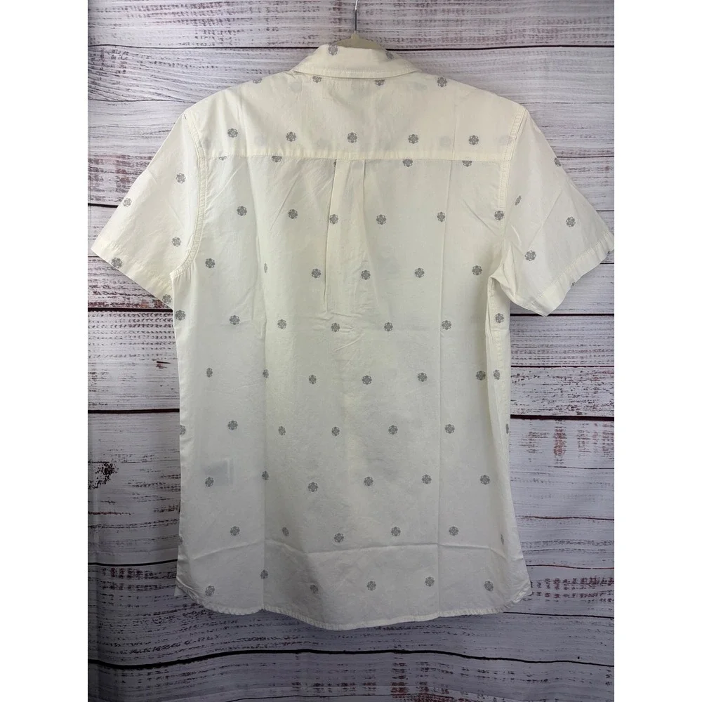 The North Face Mens Baytrail Jacquard Short Sleeve Button Down Shirt White M NWT